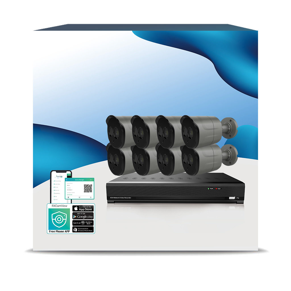 8-Camera 5MP Bullet Security System - 2TB